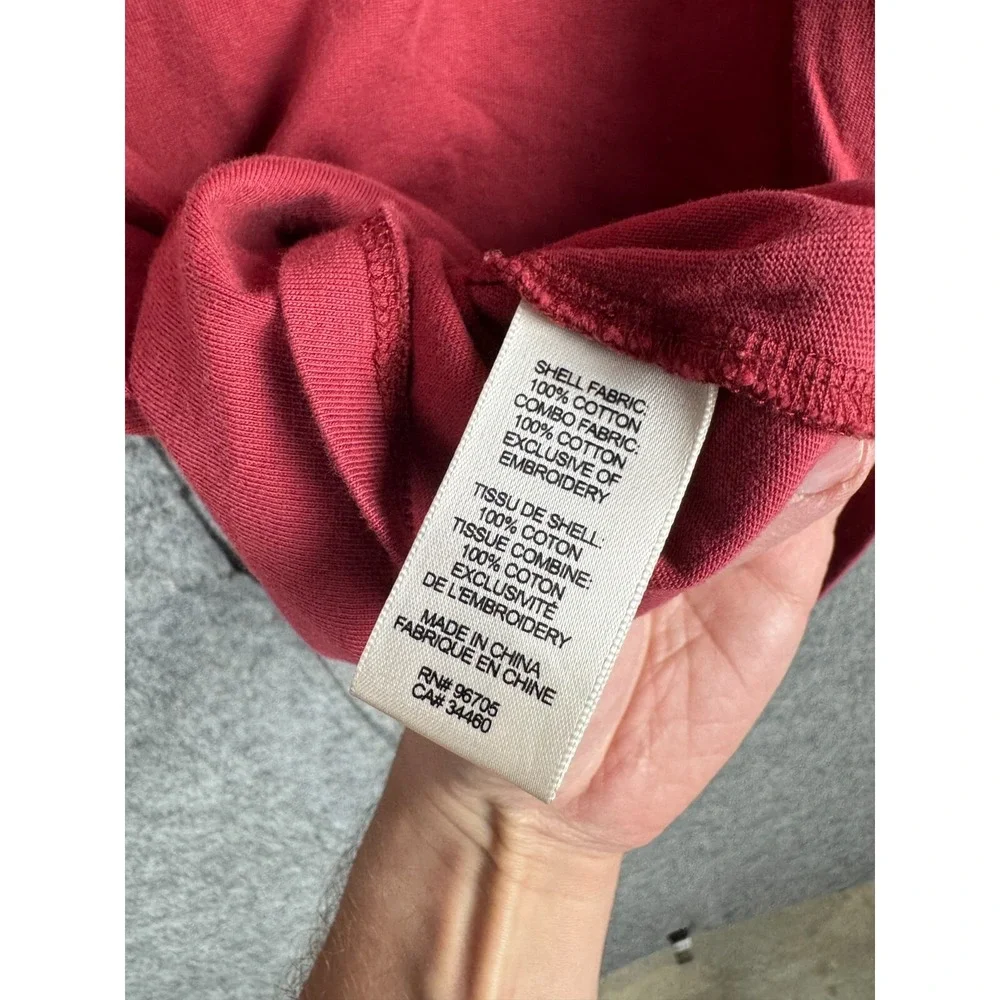 REBECCA TAYLOR LA VIE Top Women's Medium Red Long Sleeve Lace Peasant Cotton *